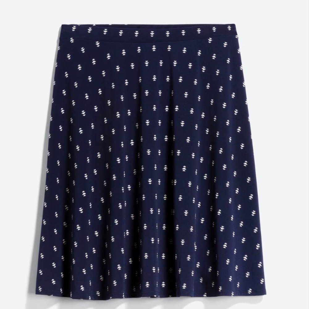Navy Blue Patterned Women's Skirt